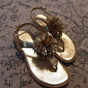Michael Kors Gold Pom Pom Sandals
